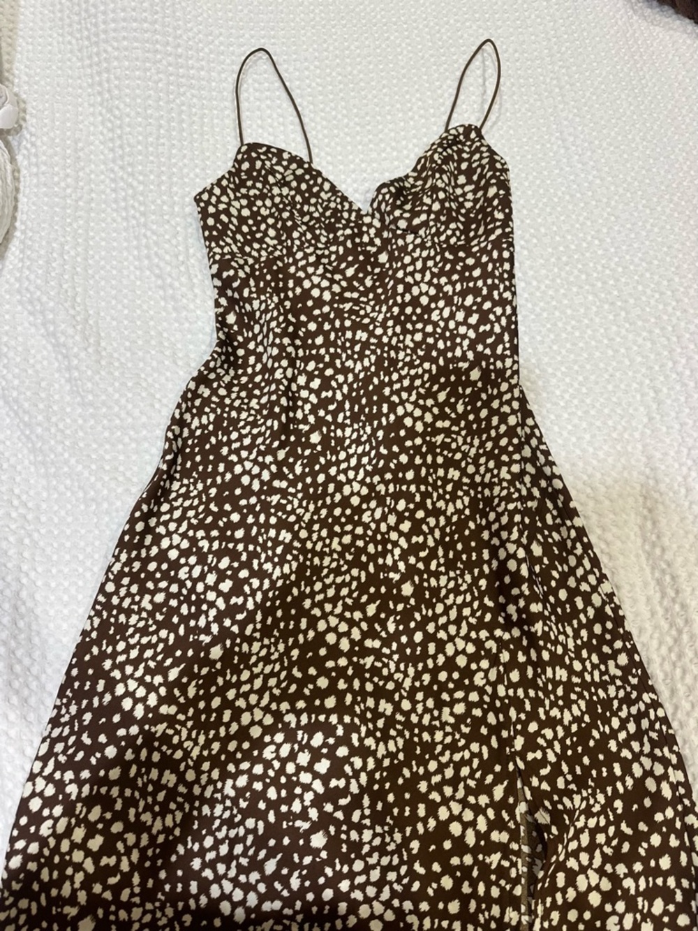 Brown Spotted Maxi Dress